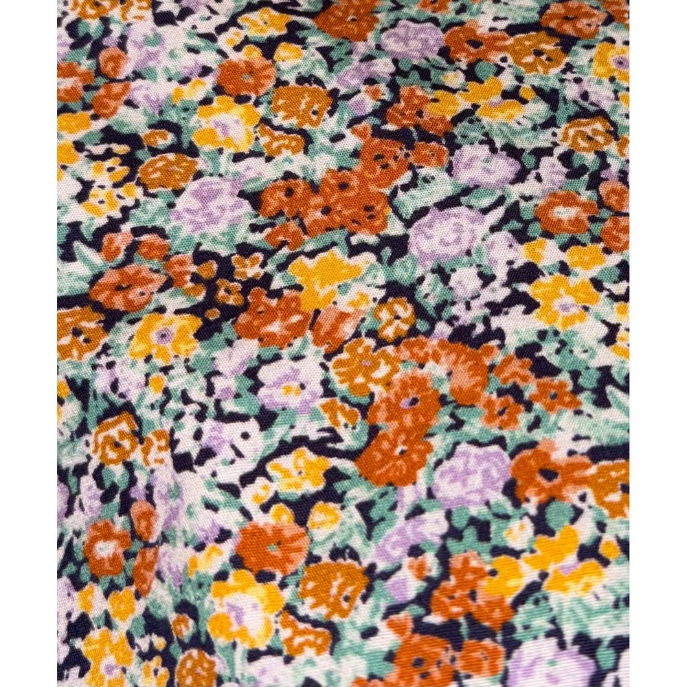 J.Crew Secret Wash Slim Fit Floral Button Down Shirt Orange Purple Large Pocket - Picture 9 of 13